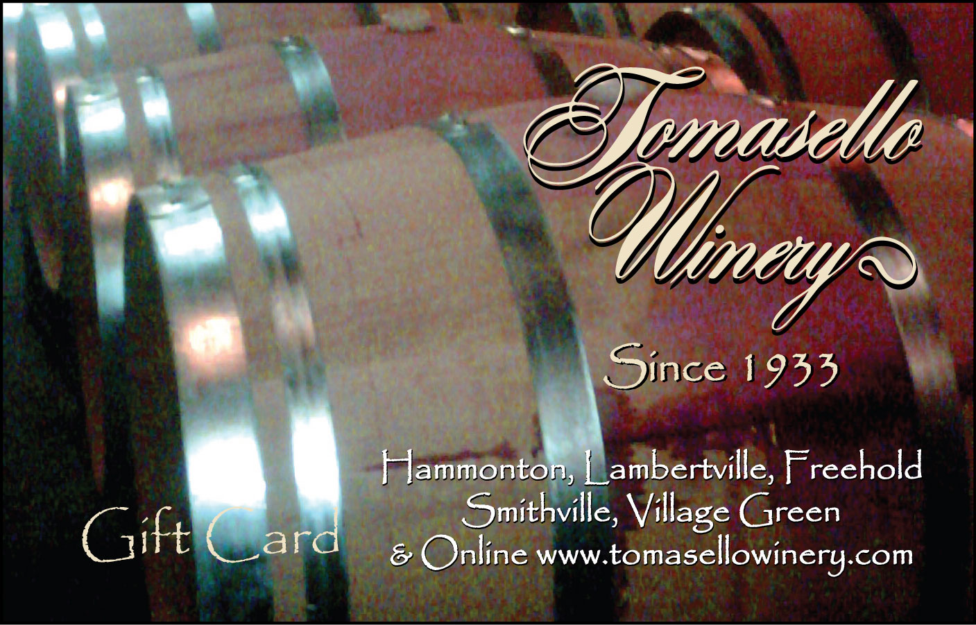Product Image for Tomasello Winery $100.00 Gift Certificate